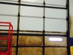 Garage door being cleaned