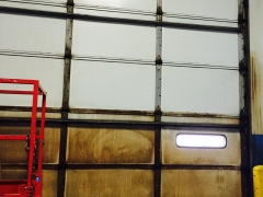 Garage door being cleaned